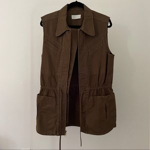 ALC Taraval Distressed Military Green Utility Vest. Size M. Used.